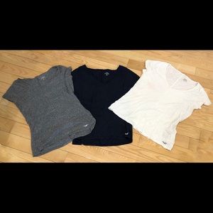 Trio of Hollister V-Necks